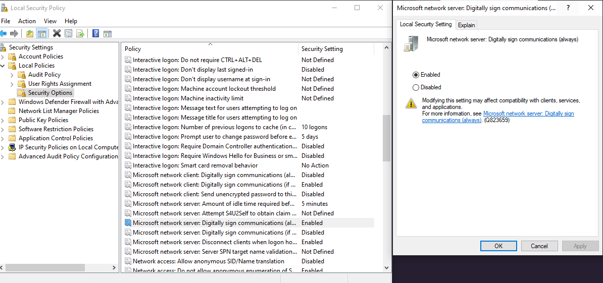 Implement Fix SecPol